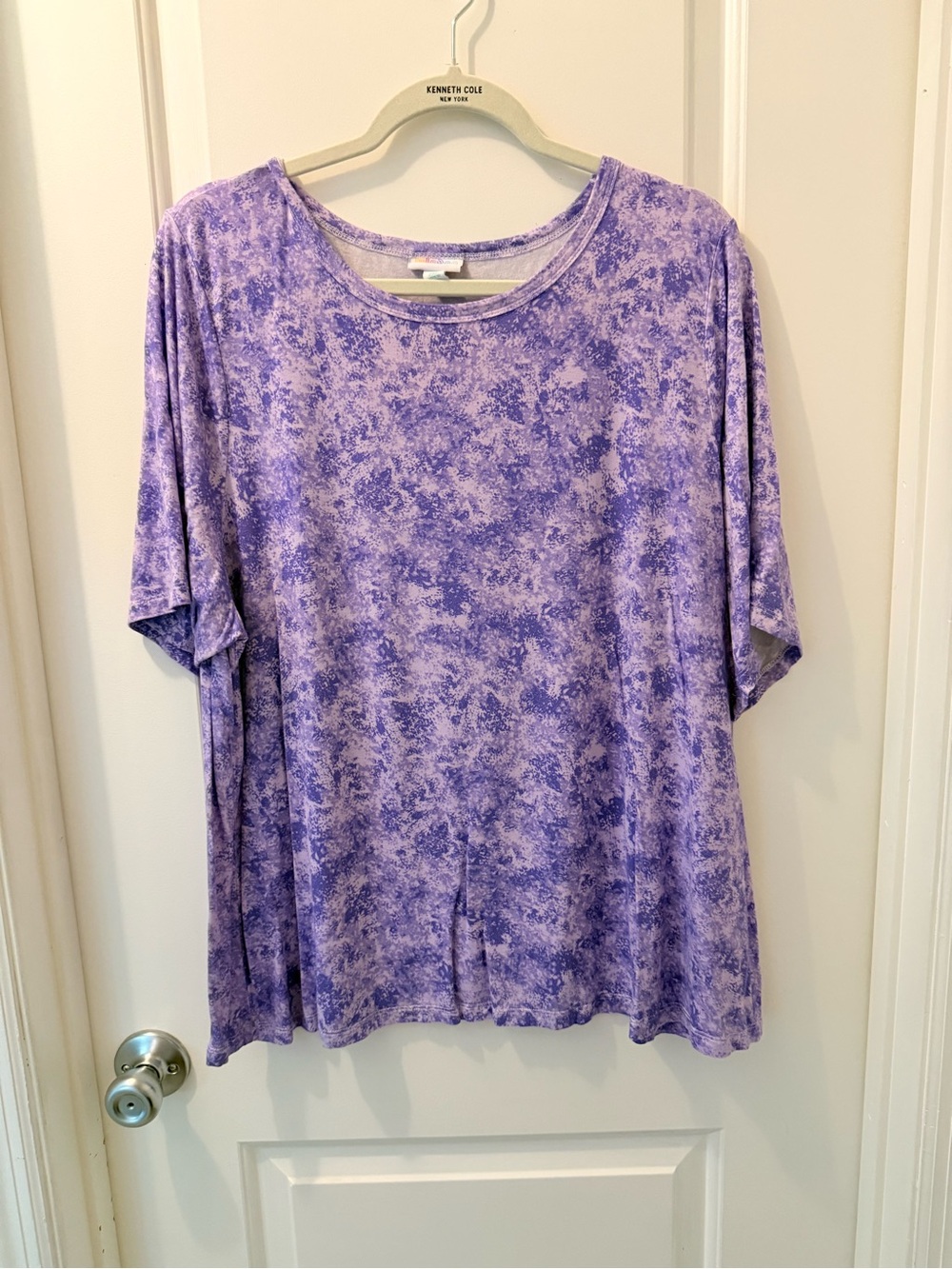 LuLaRoe Lavender Marble-Print Short Sleeve Tee